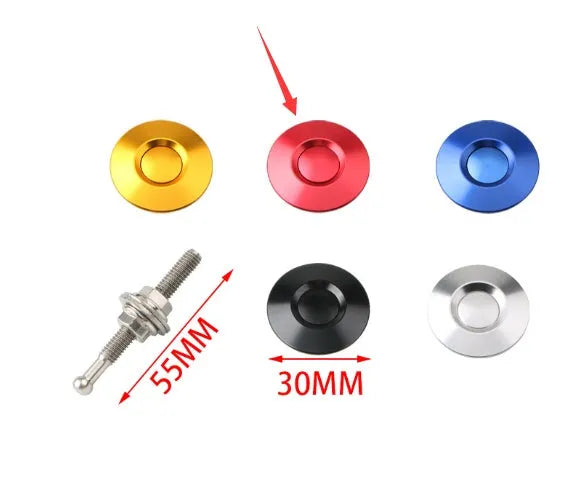 30mm aluminium engine cover lock in silver, black, gold, blue, or red for modified racing cars