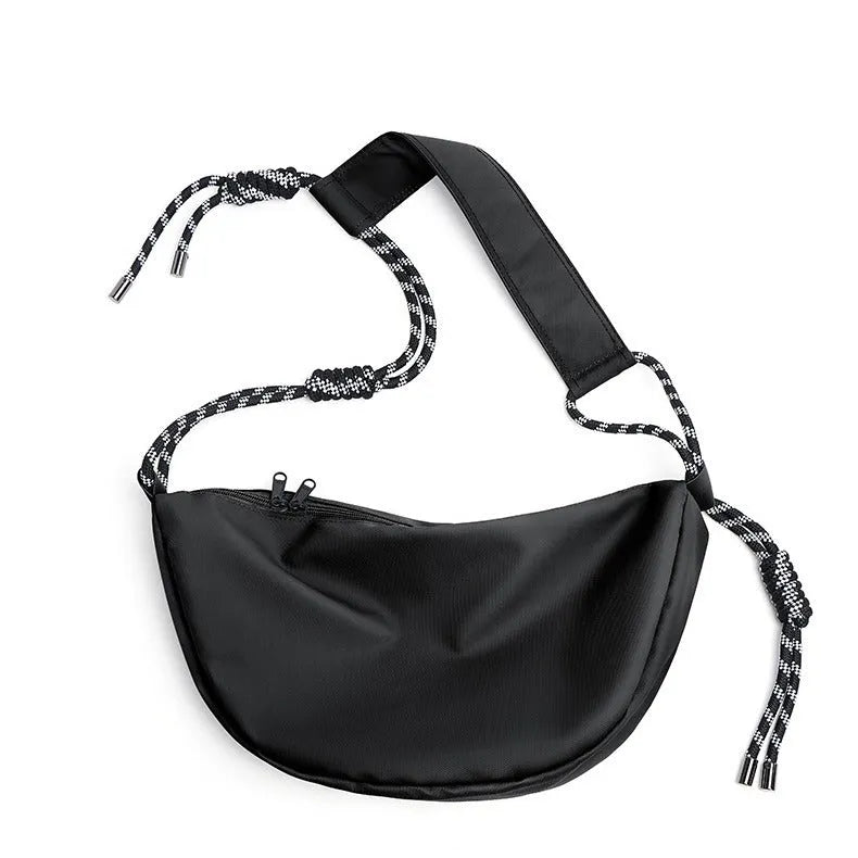 Men's lightweight nylon messenger bag in urban simplicity style with large capacity for commuting and exercise
