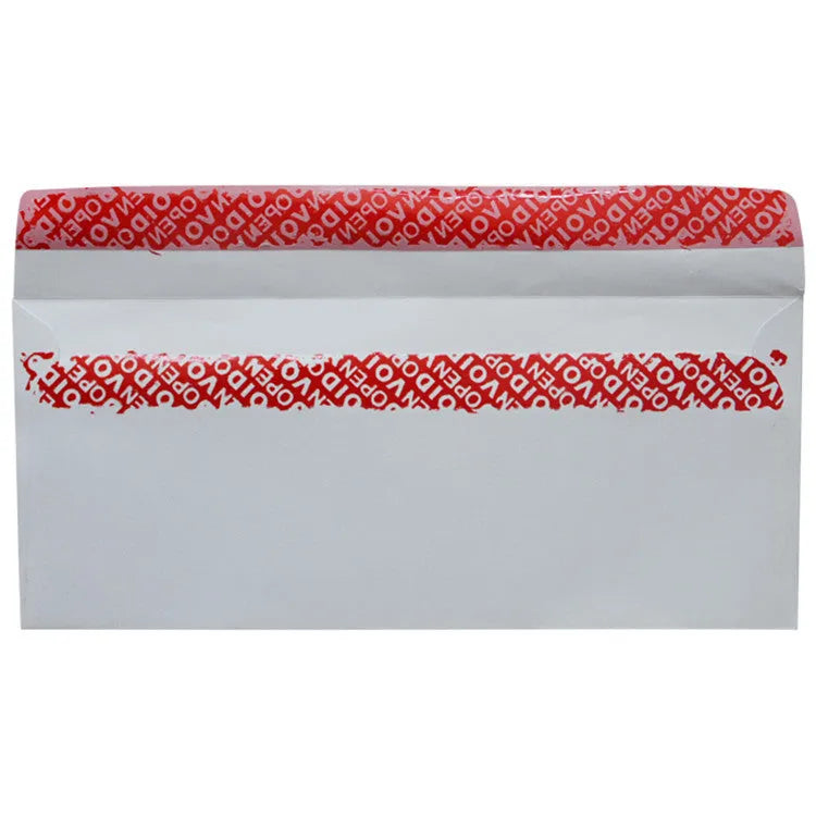 Blue tamper-evident confidential envelope with self-adhesive strip, dimensions 105mm by 240mm.