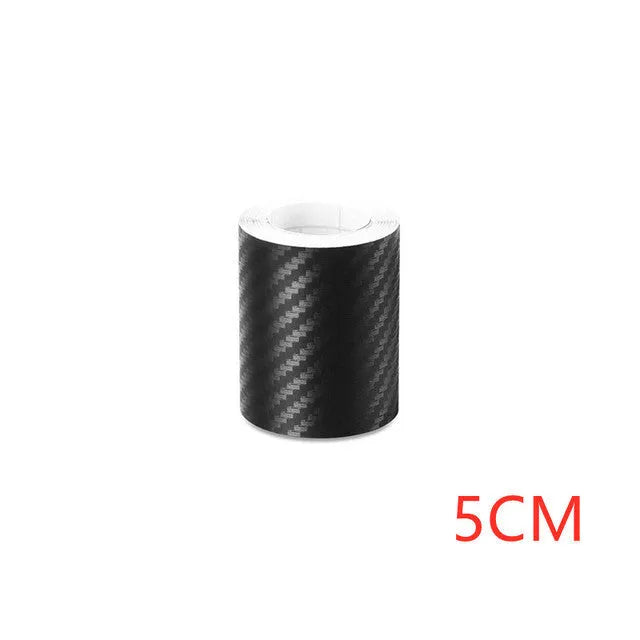 Matte black 3D carbon fibre adhesive roll for car door sill and bumper protection