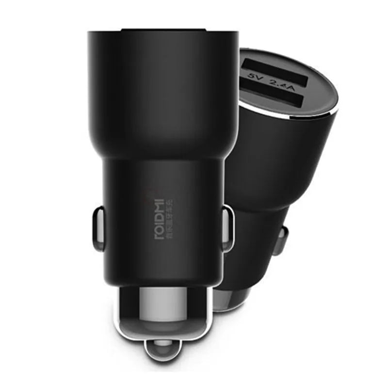 Black USB car charger with Bluetooth music player functionality for vehicles