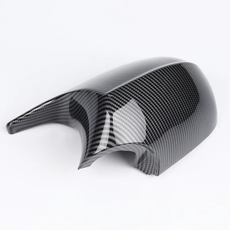 Pair of black ABS plastic rearview mirror shells for BMW E90 3 Series replacement