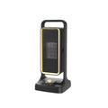 Black vertical desktop PTC ceramic heater with control knob and air vents