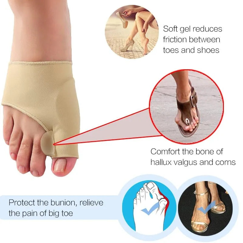 Corrective toe socks with silicone gel bunion pad in three sizes S M L