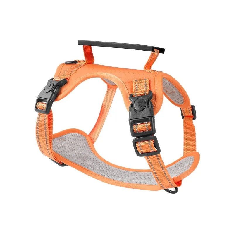 Polyester dog harness in multiple colours with chest attachment for secure walking control