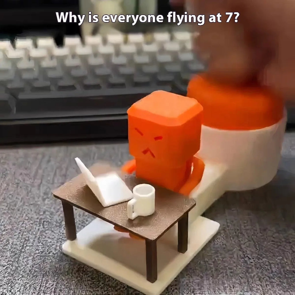 Orange plastic table turning decompression toy for desk stress relief