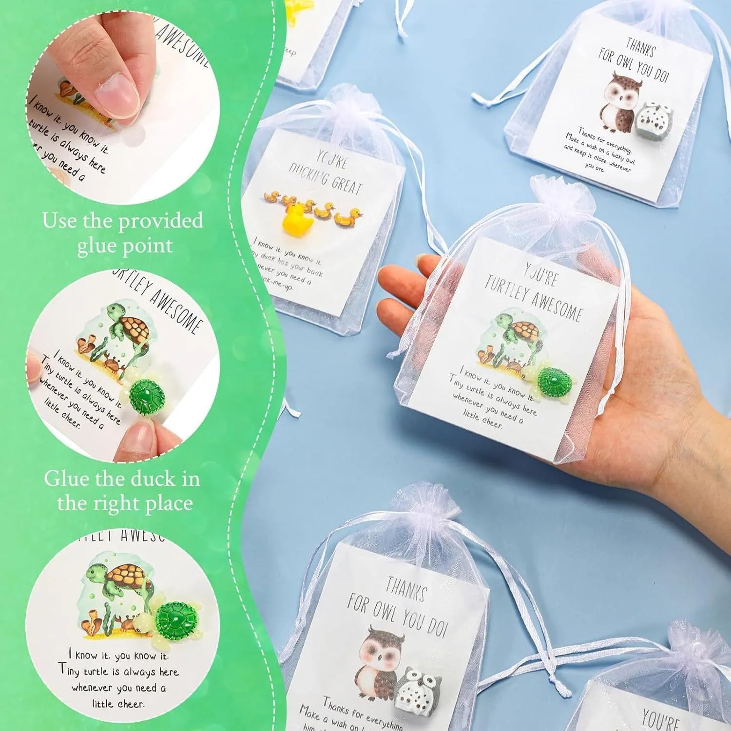 Set of resin inspirational greeting cards with pun messages and pen scrape design