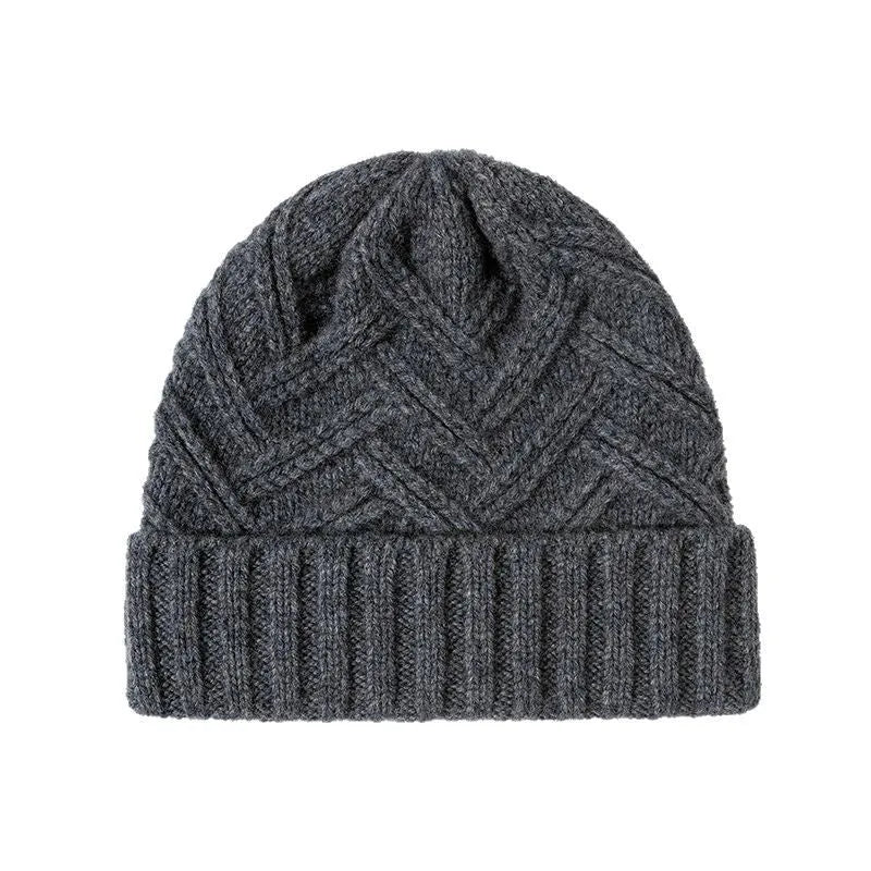 Women's wool knitted dome crown hat in ivory white, suitable for autumn and winter wear