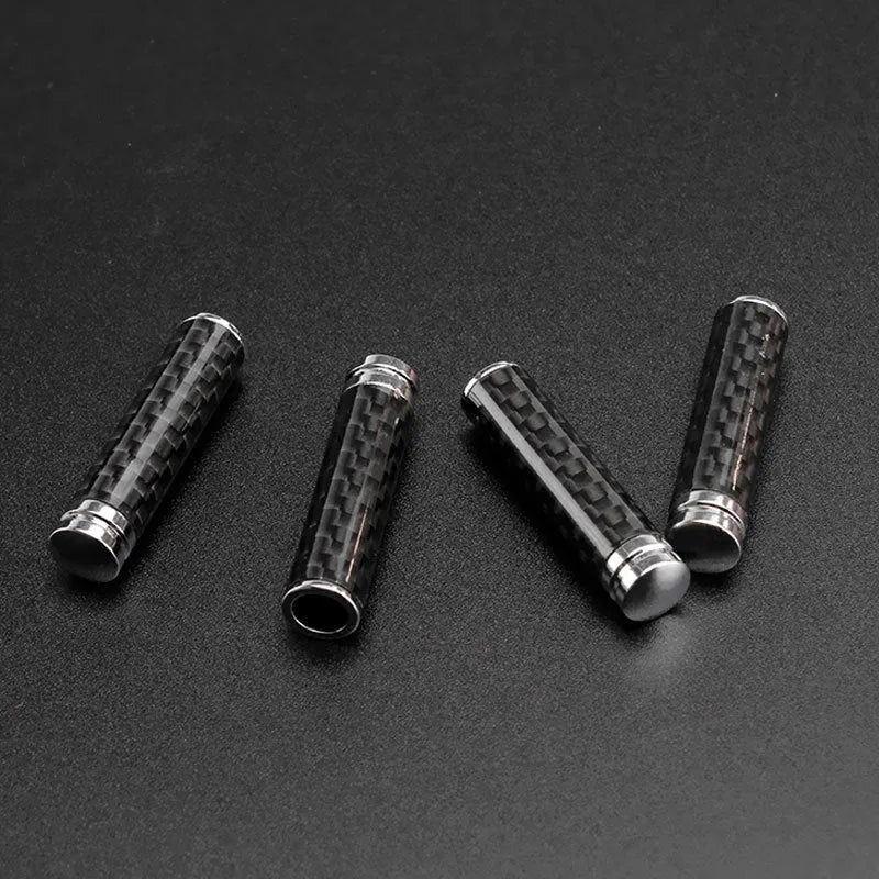 Four carbon fibre car door handle covers with metal components for direct replacement installation