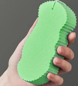 3D fish scale pattern bath sponge for body exfoliation in multiple colour options