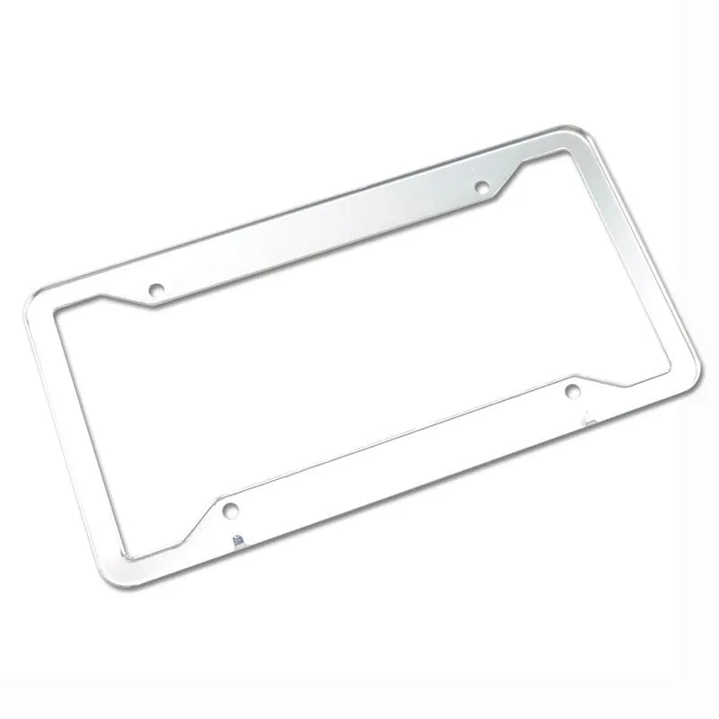 Aluminium alloy license plate frame in black, silver, and grey finishes, dimensions 200x150mm.