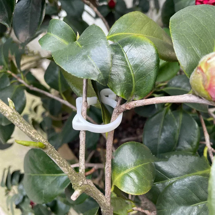 Cat-shaped plastic gardening clip in four colours for plant support