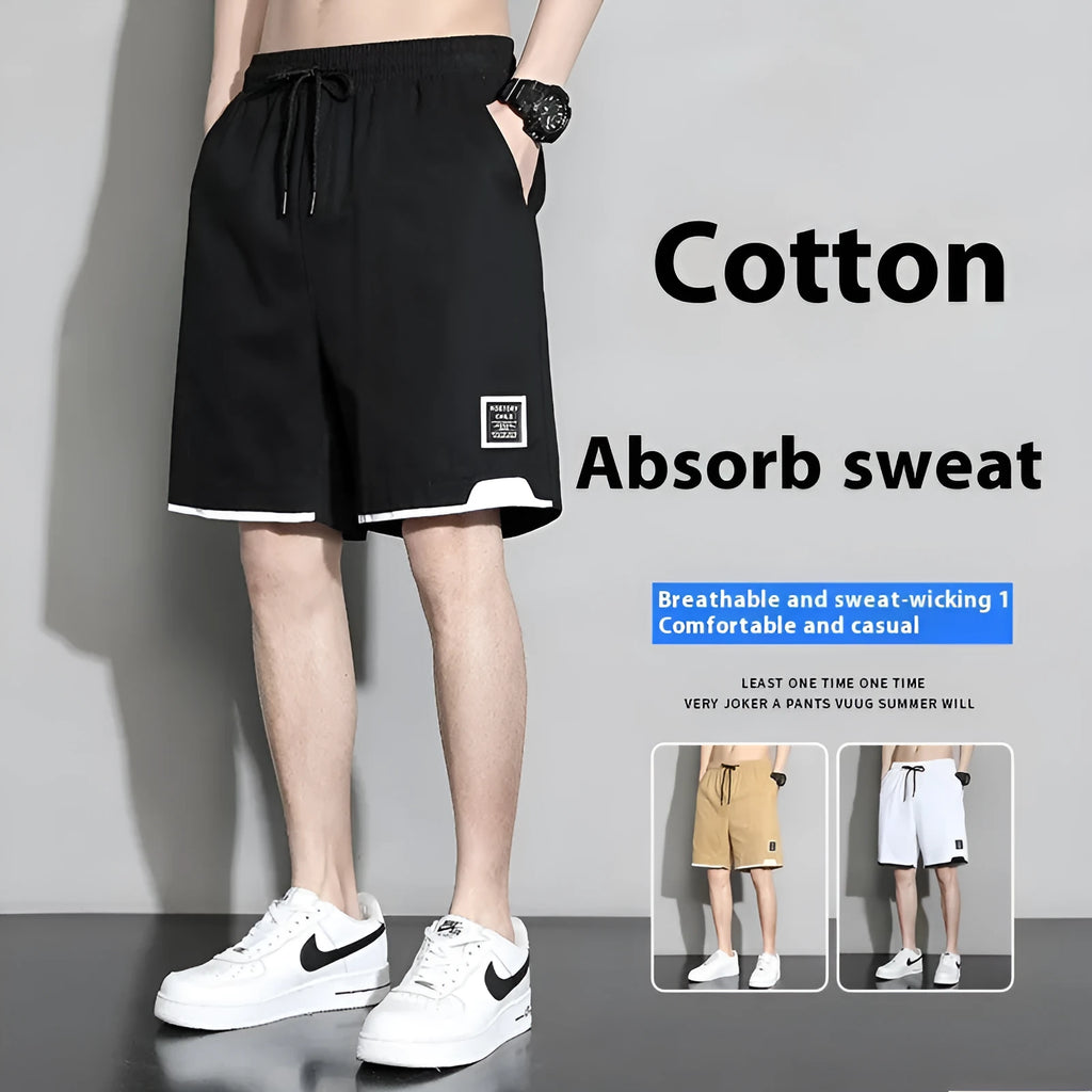 Boys plus size cotton shorts in black, khaki or white, showing mid-waist and shorts length design.