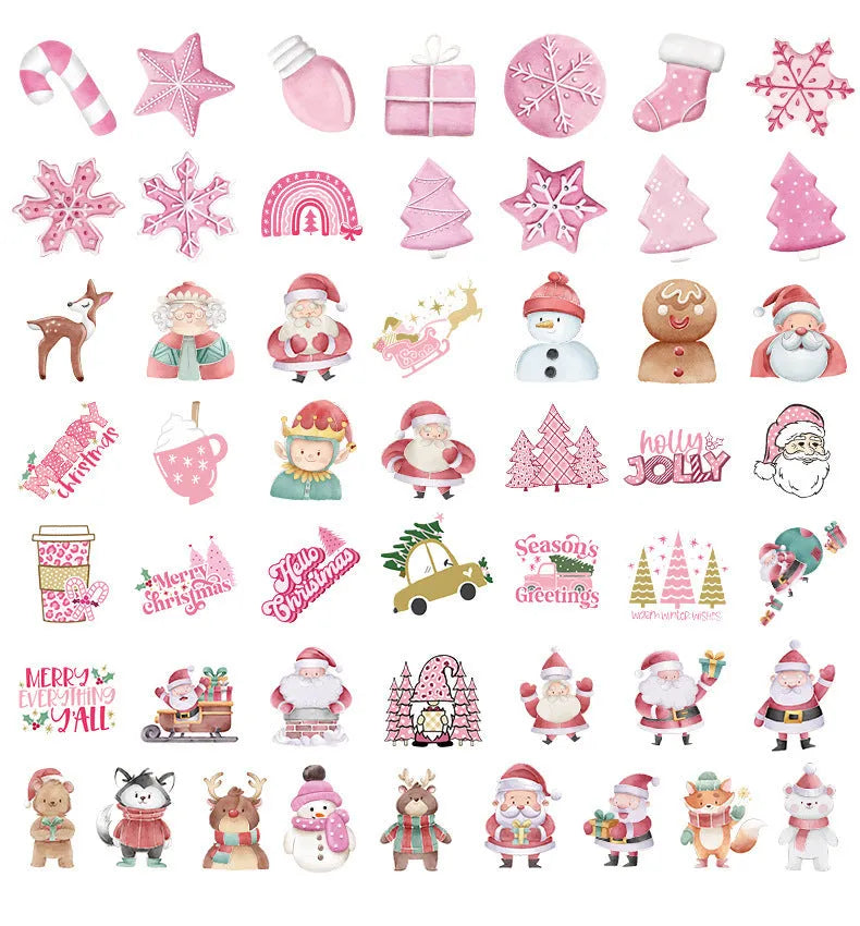 50 Christmas waterproof stickers in cute style for cars phones computers guitars