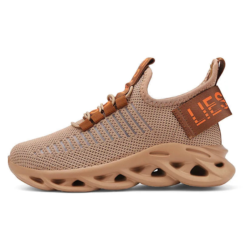 Children's Velcro sneakers in black, khaki, or white with fabric upper and EVA sole
