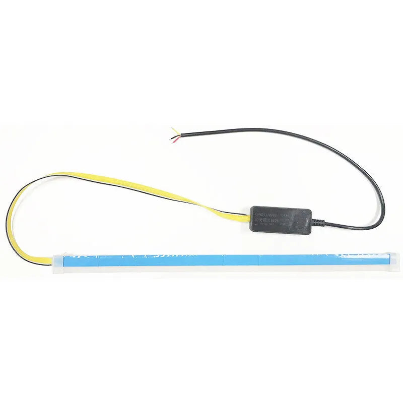 Flexible silicone LED car light strip with daytime running lights and flowing turn signal function