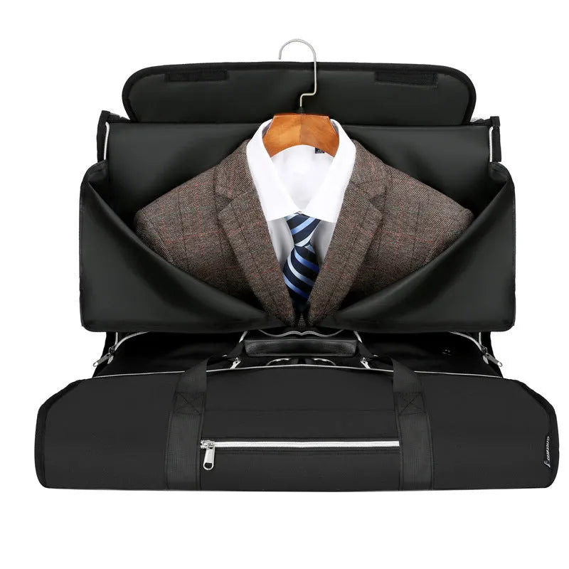 An Oxford cloth expandable sports storage bag in grey, showing compartments for dry wet separation.