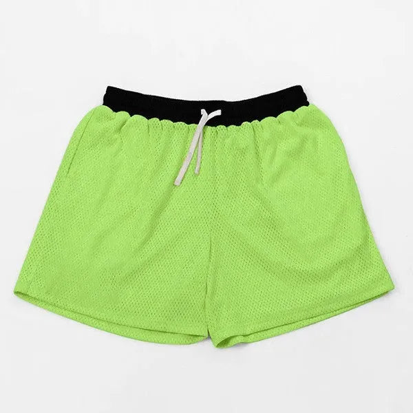 Men's mesh quick-drying shorts in chemical fibre fabric available in five colours