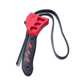 Adjustable rubber strap wrench tool with plastic rubber strap and phosphating finish for filter and plumbing use.