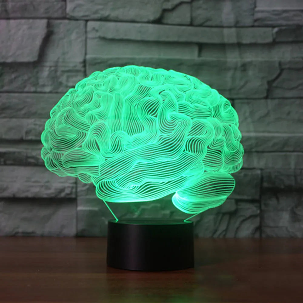 3D acrylic desk lamp with LED colour change lighting and remote control on 8cm ABS base