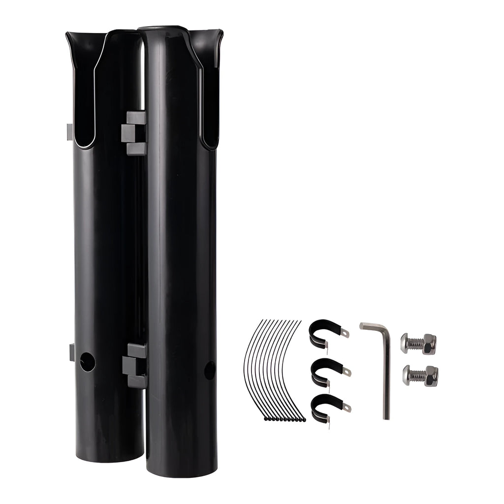 Carbon motorcycle fishing rod rack with plastic frame for rod transport