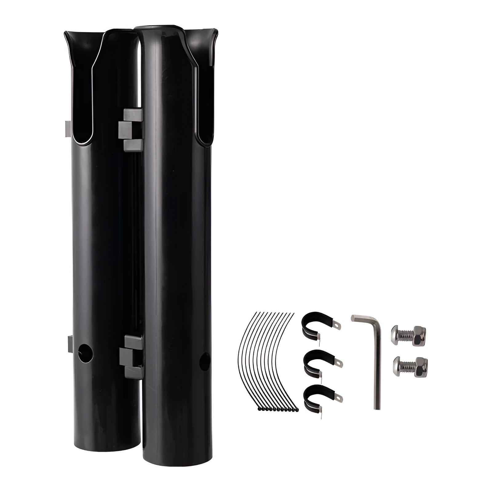 Carbon motorcycle fishing rod rack with plastic frame for rod transport