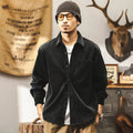 Men's retro corduroy casual jacket in loose fit with long sleeves