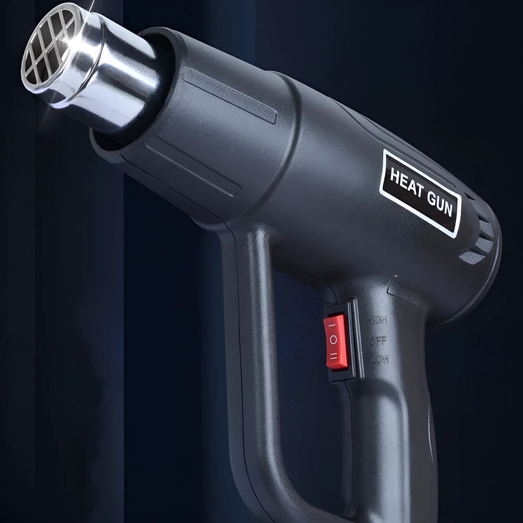 2000W industrial hot air tool with temperature control settings and grid-pattern air outlet