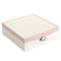 Red and white PU jewellery storage box for necklaces and rings with large capacity