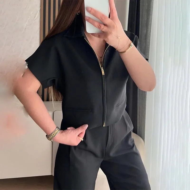 Damascus casual loose fit jacket in black, white or yellow with short sleeves