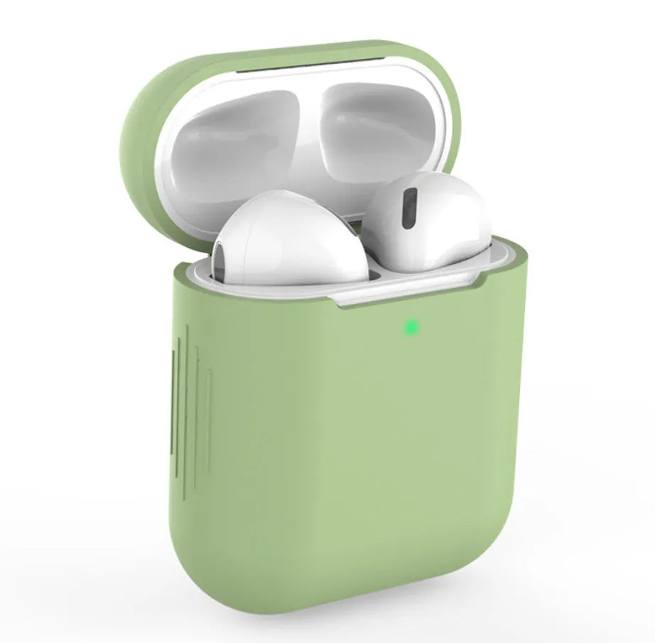 Silicone protective case for compatible Apple AirPods 2 wireless headphones in multiple colour options