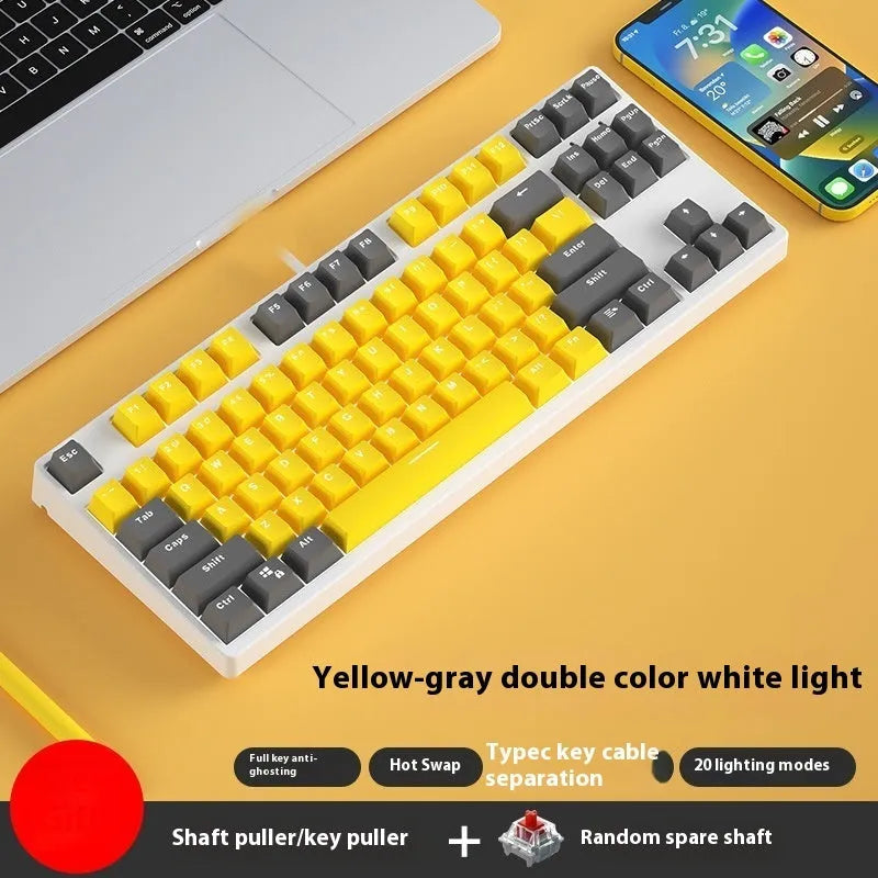 87-key mechanical keyboard with two-tone colour options and hot-plug switch capability