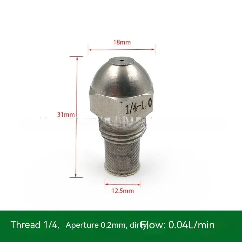 304 stainless steel fine atomisation spray nozzle with ten aperture sizes and external thread connection