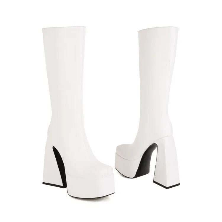 Women's black casual ankle boot with a synthetic PU upper, shown from the side.