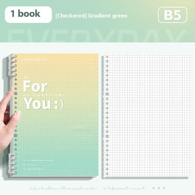 Gradient colour spiral notebook with removable coil binding in A4 and B5 sizes