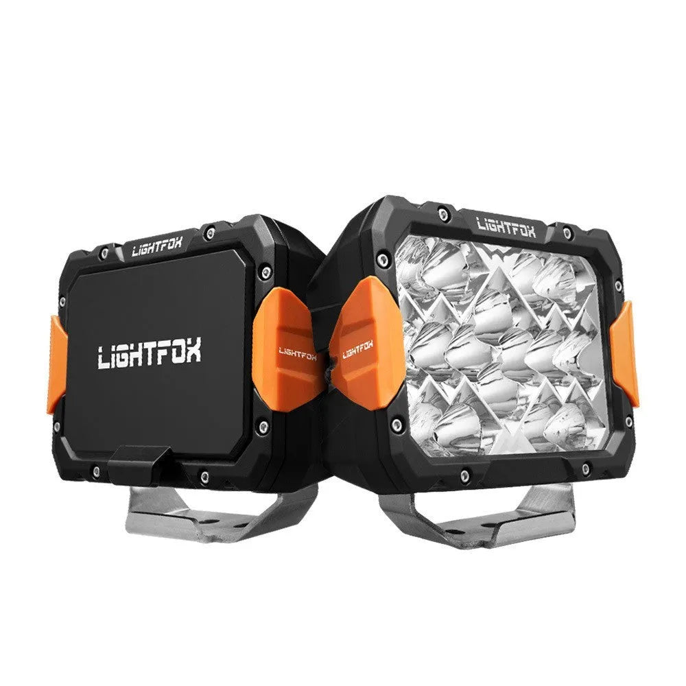 Pair of universal LED front bumper lights with aluminium housing for off-road vehicles