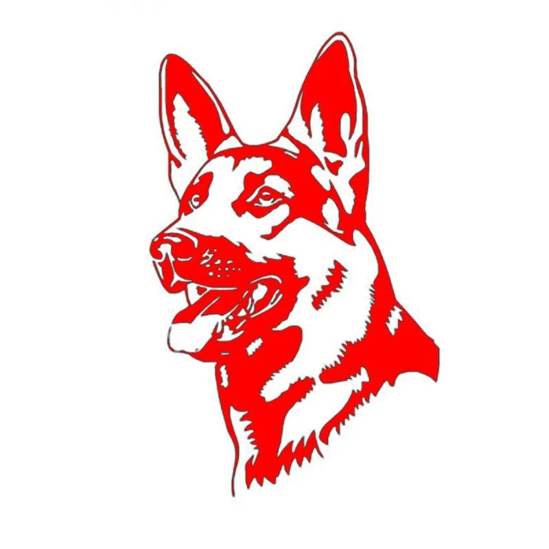 Reflective Alsace Shepherd dog design car sticker for vehicle bumper.