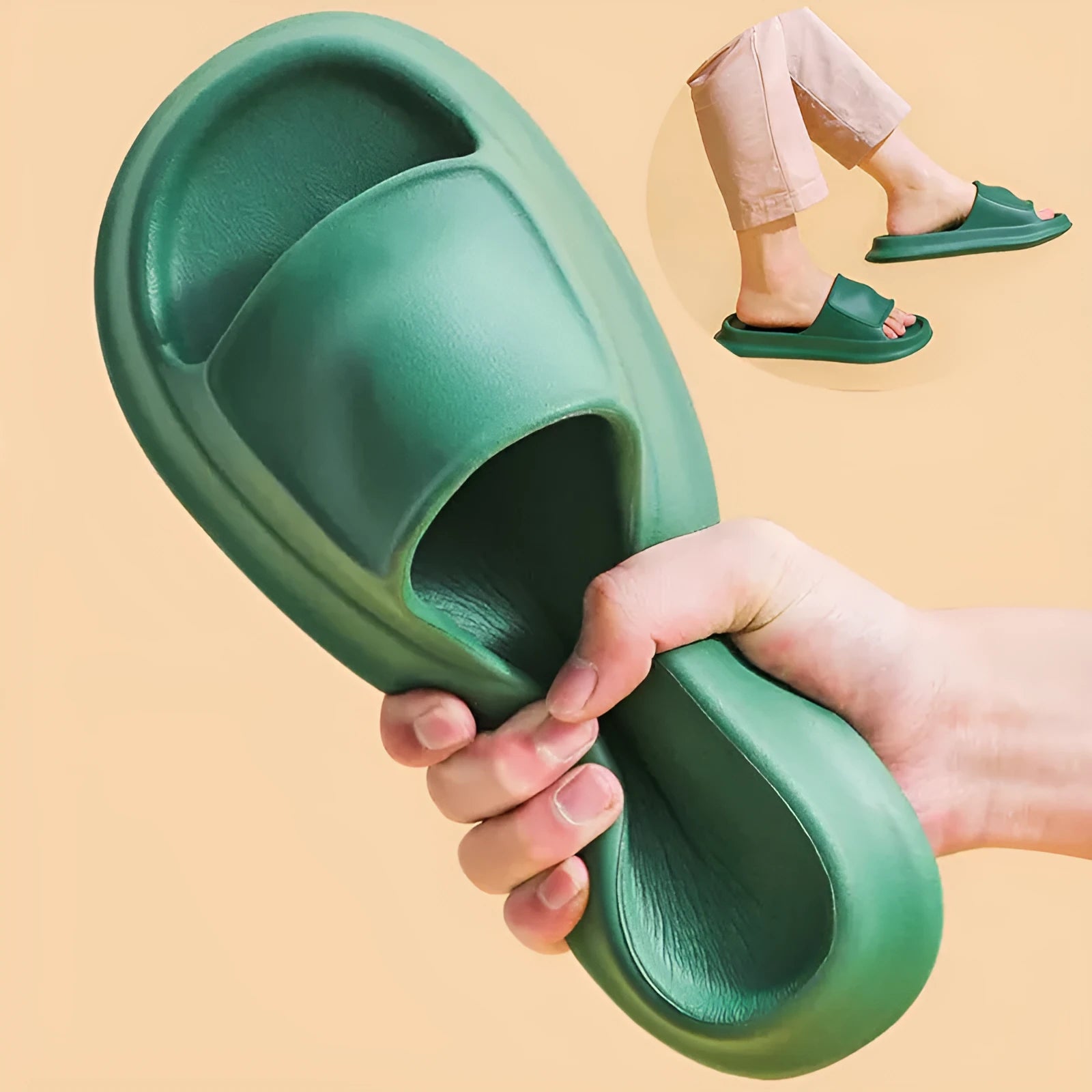 EVA flip flop slippers with thick 3.5cm sole in multiple colour options