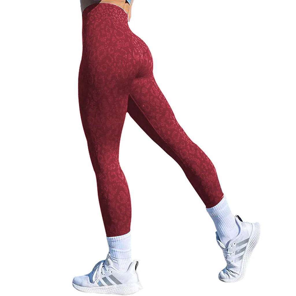 Women's push up booty leggings in leopard print and camouflage patterns for fitness activities