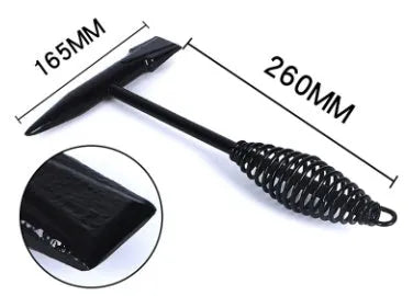 Welding hammer with spring steel handle for slag removal in four weight options