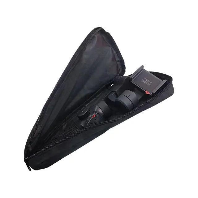 Black cloth mobile phone stabiliser accessories storage bag with single compartment
