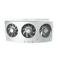 Black and white USB-powered car ventilation fan with 1.5m cable for vehicle air circulation