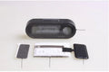 Black car digital clock thermometer with luminous display on adjustable bracket showing time and temperature