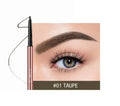Brow make-up pencil in colour box with six shade options: Auburn, Blonde, Caramel, Dark Brown, Soft Brown, Taupe.