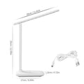 White plastic touch dimming bedside lamp with USB charging port