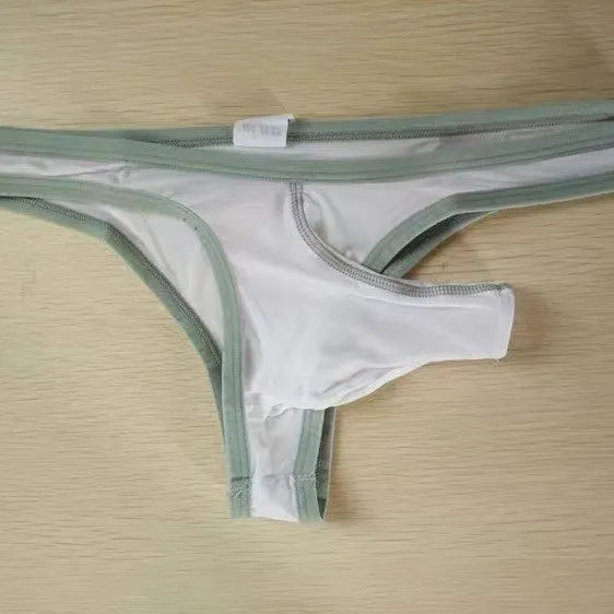 Men's Ice Silk briefs in seven colours: white, black, sky blue, dark grey, grass green, army green, skin colour.