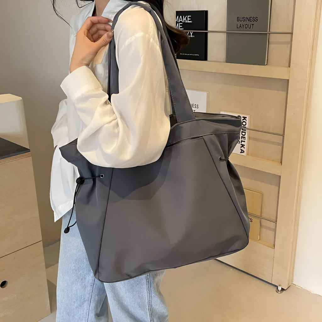 Soft Oxford cloth folding tote bag in street trend style shown in multiple colour options