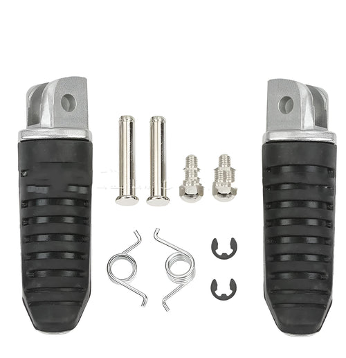 Black anodised aluminium alloy motorcycle foot pegs for Suzuki sport and adventure bikes.