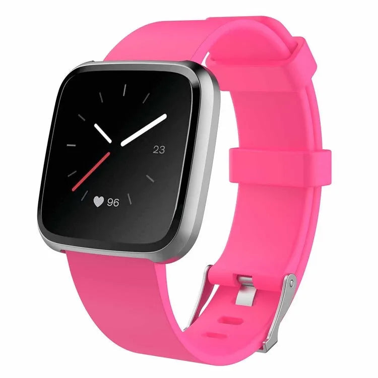 Fitbit Versa Lite replacement watch strap in multiple colours showing large and small size options.