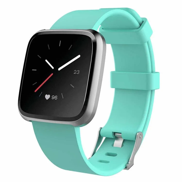 Fitbit Versa Lite replacement watch strap in multiple colours showing large and small size options.